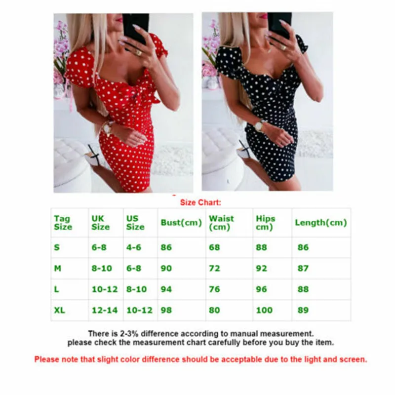 

Boho Dot Short Mini Dress Women Summer Evening Party Beach Dresses Sundress