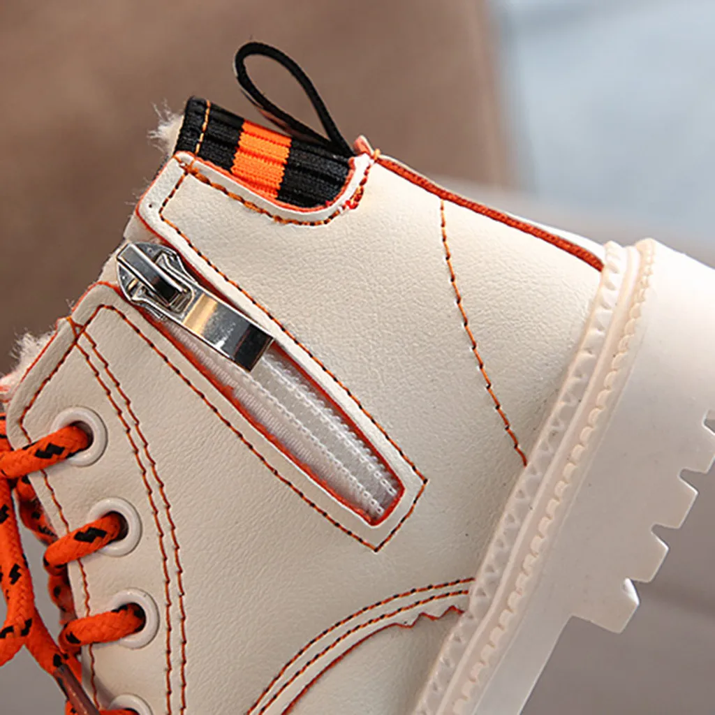 Ботинки на шнуровке для младенцев мальчиков и девочек зимние теплые короткие