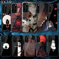 qxtq animed n narutos itachi tempered glass phone case cover for huawei honor mate p 8 9 10 20 30 40 a x i pro lite smart 2021