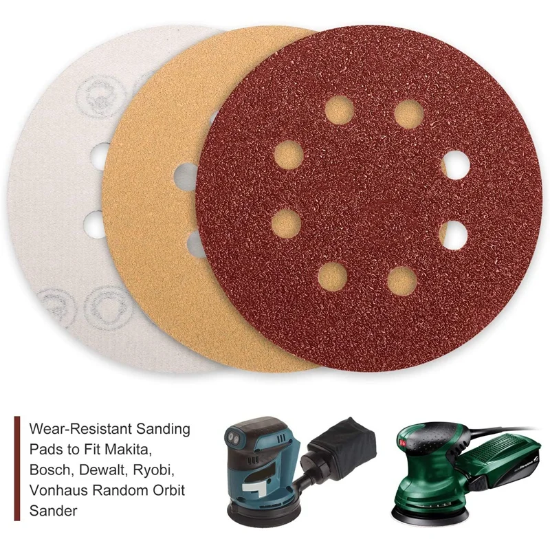 

80 Pieces 125 Mm Sanding Discs, Paste Sandpaper, Used for Makita, for , Wood Sandpaper Eccentric Sander