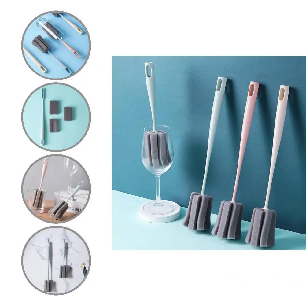 Durable Cup Cleaner Reusable PP Rinses Clean Bottle Brush  Cup Brush    Bottle Sponge 2Pcs