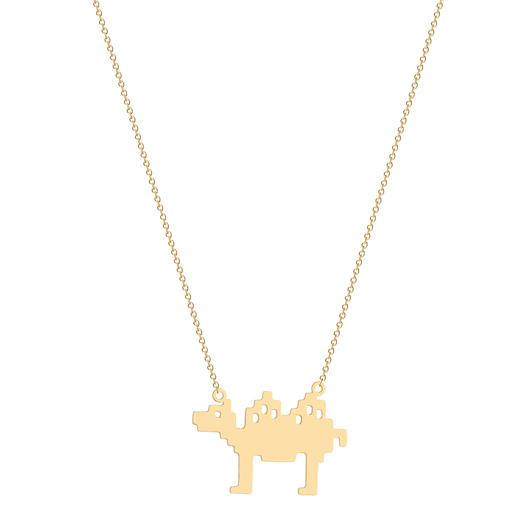 

Kinitial Fashion Animal Stainless Steel Camel Necklace For Women New Maxi Statement Necklaces Collier Charm Choker Jewelry
