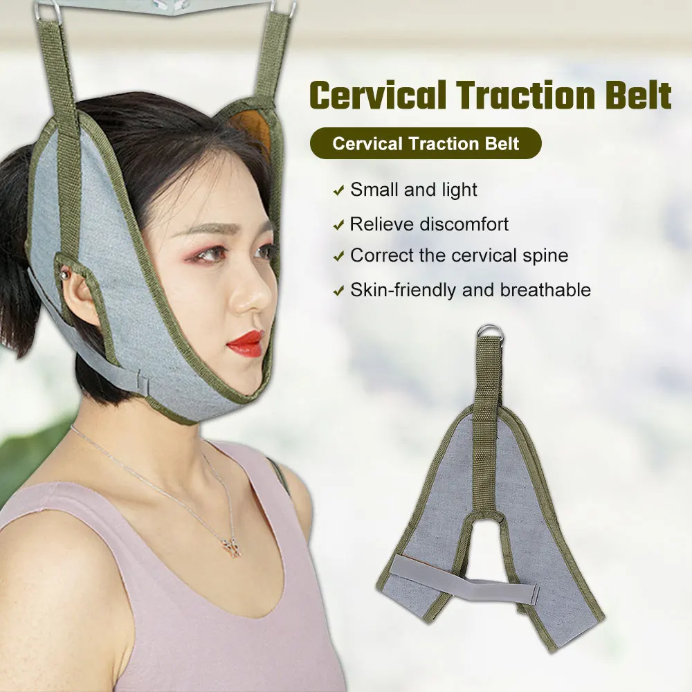 Cervical Traction Belt Neck Massager Stretcher Sling Tractor Stretch Fixing Straps Chiropractic Back Head Relaxation | Красота и