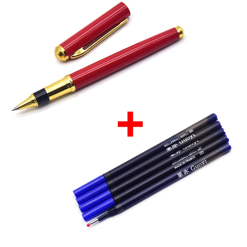 Pen - 5 Blue ink CCCAGYA A027 0,5mm красный гель офисная деловая ручка металлическая ручка для подписи для студента школьный канцелярский подарок ручка - Цвет: Pen - 5 Blue ink