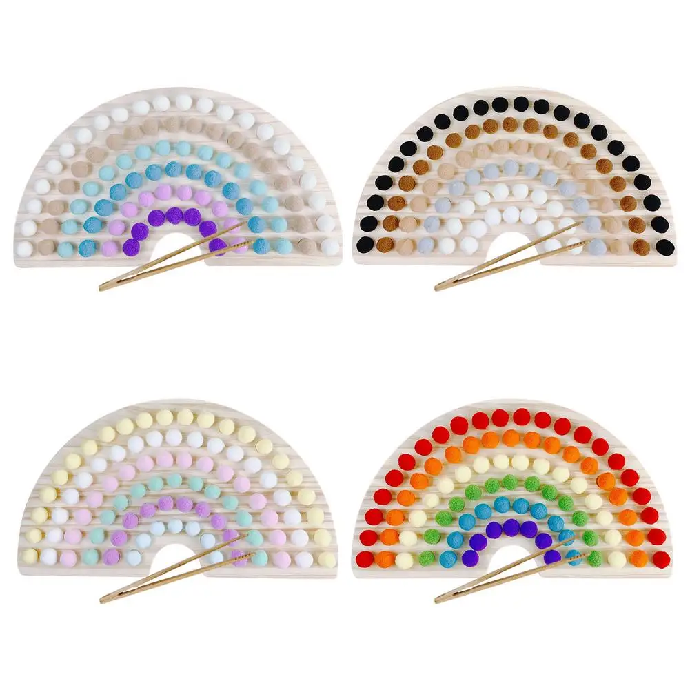 

Childrens Beads Puzzle Toy Wooden Rainbow Beads Matching Game Toy Set Brain Teaser Puzzles Board Wooden Game For Adults