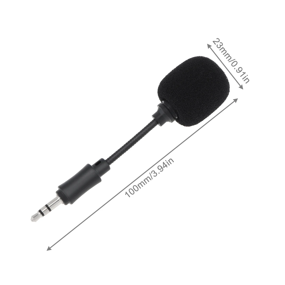 Black Mini 3.5mm Mic Flexible Microphone Game Capacitance 2.1 Boom Fit for Mobile Phone / PC Laptop Notebook | Электроника