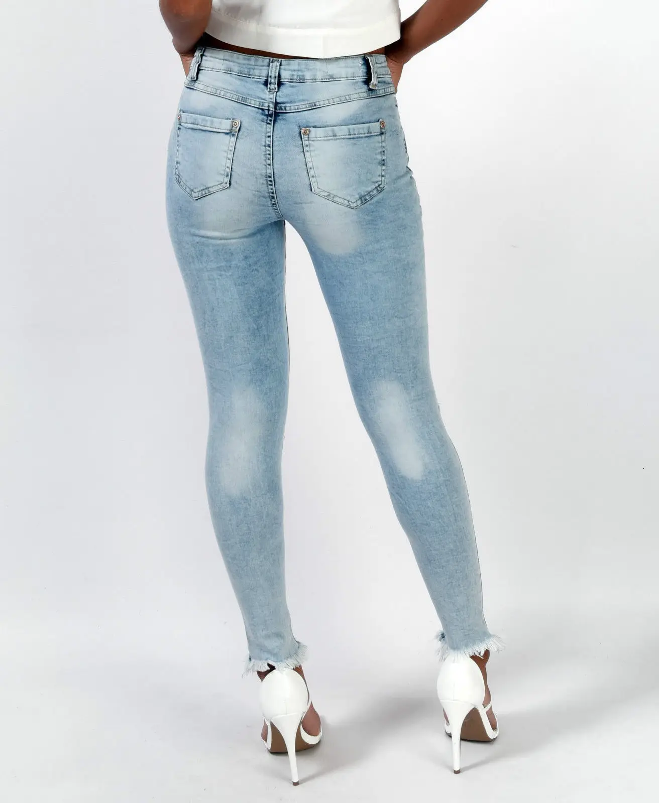Ripped Knee Hole Slim Pencil Jeans Stretch Women Combinaison Pantalon Burr Denim Pants Woman Calsas Feminina | Женская одежда