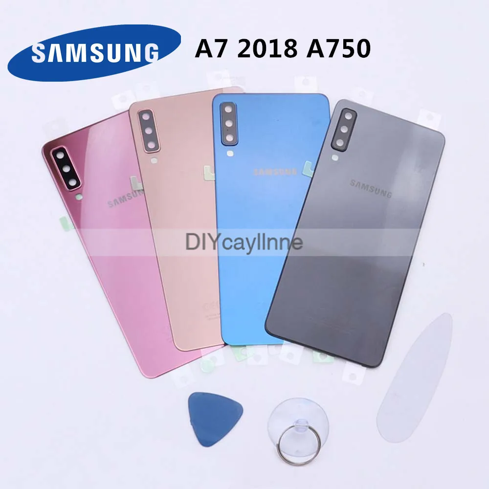 Оригинальный A750 батарейный отсек для Samsung Galaxy A7 2018 задняя крышка корпуса + камера