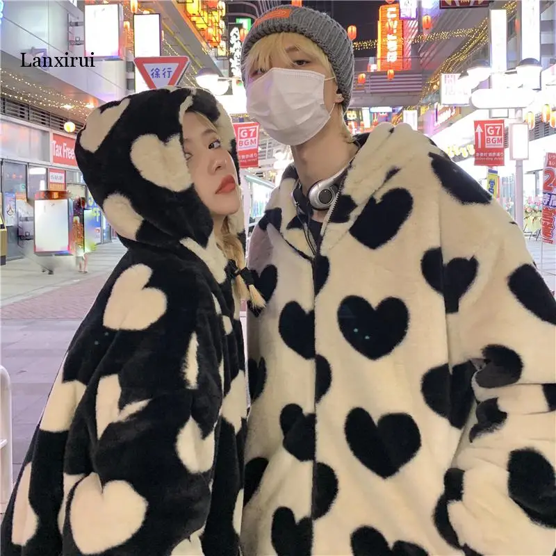 Женская уличная одежда с капюшоном зимняя куртка оверсайз в стиле Харадзюку С