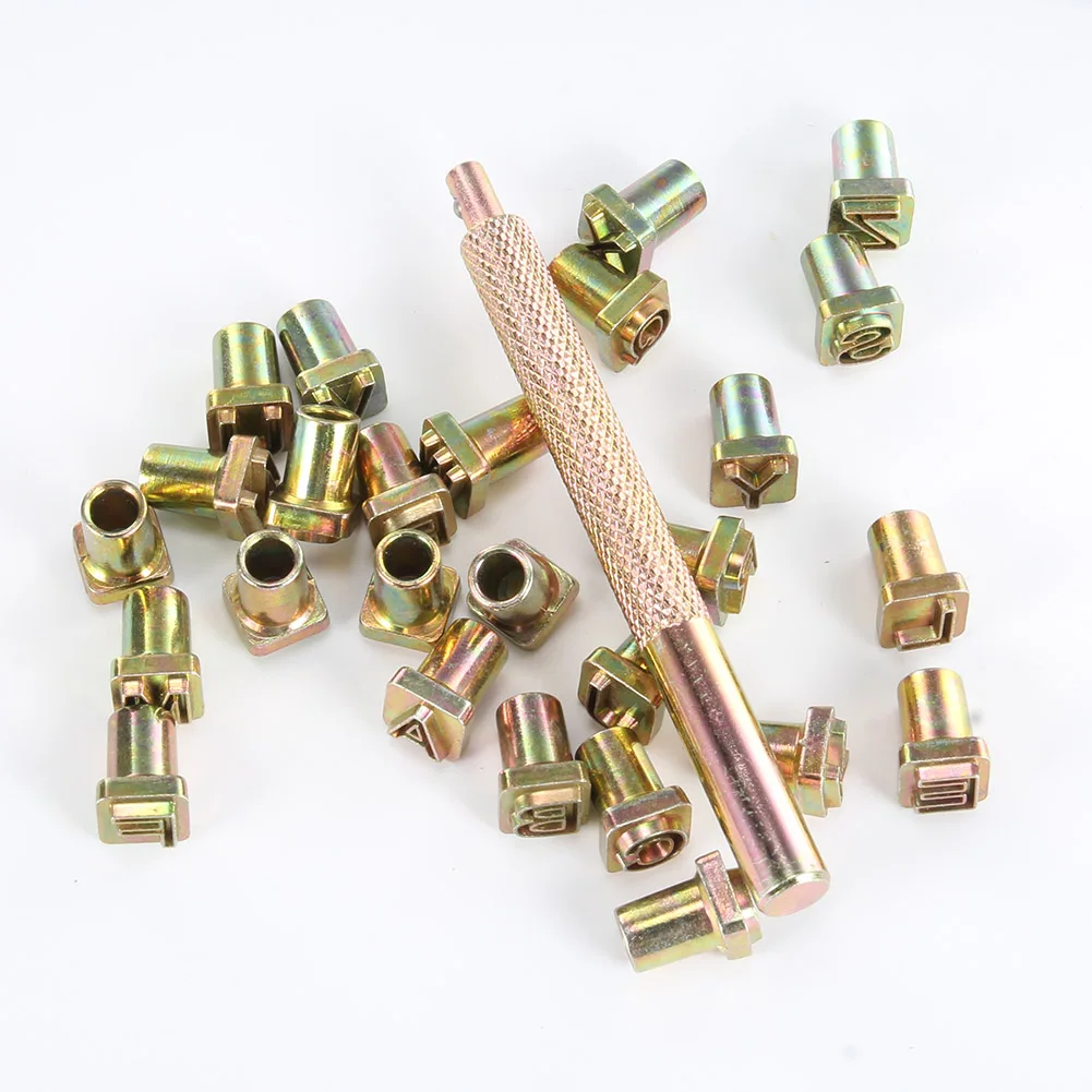 26 шт. набор кожаных стемперов с буквенным алфавитом стальной перфоратор