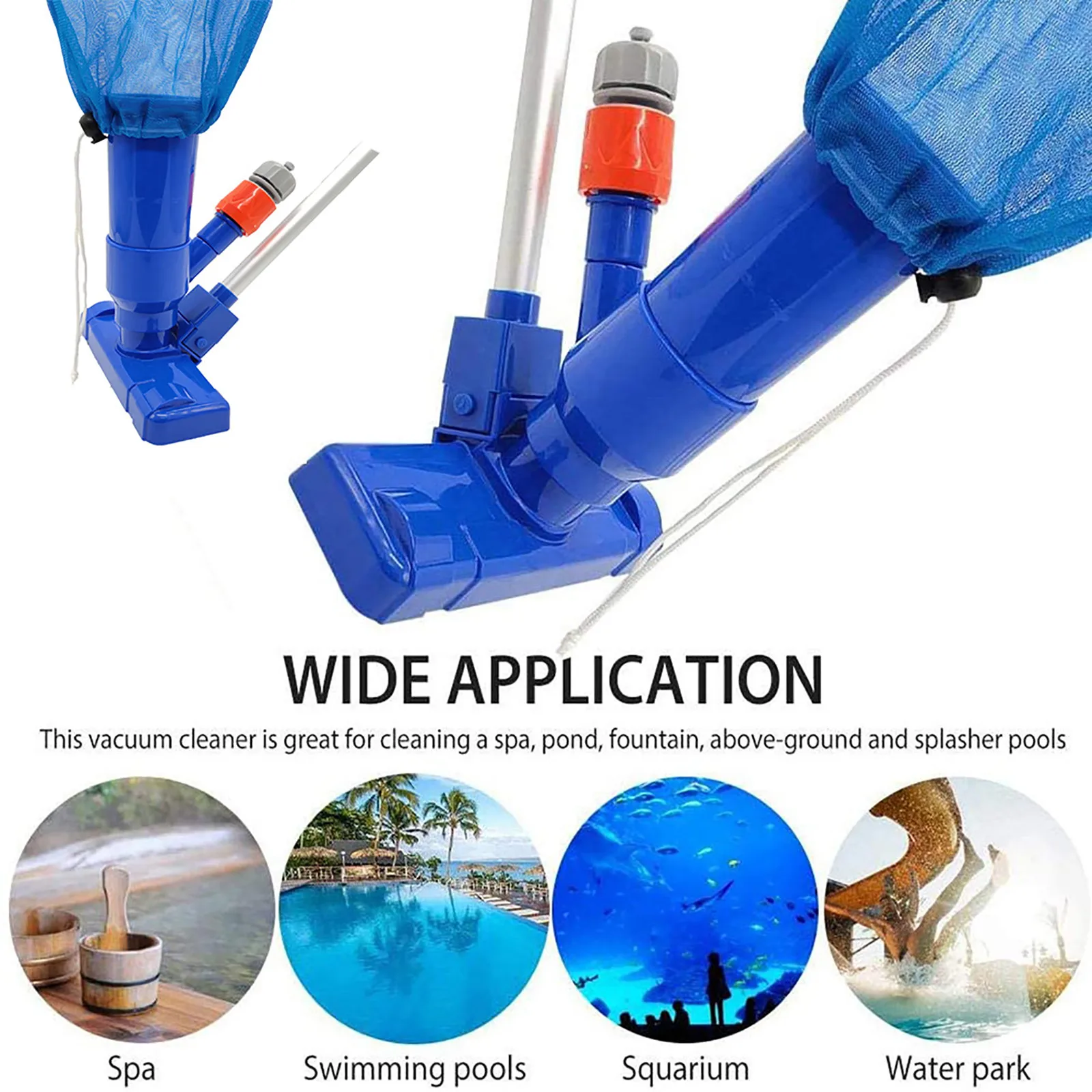 with Suction Head Skimmer Net Pool Accessories Portable Swimming Vacuum Cleaner Brush Sweep Handbroom Brushes #33 | Спорт и
