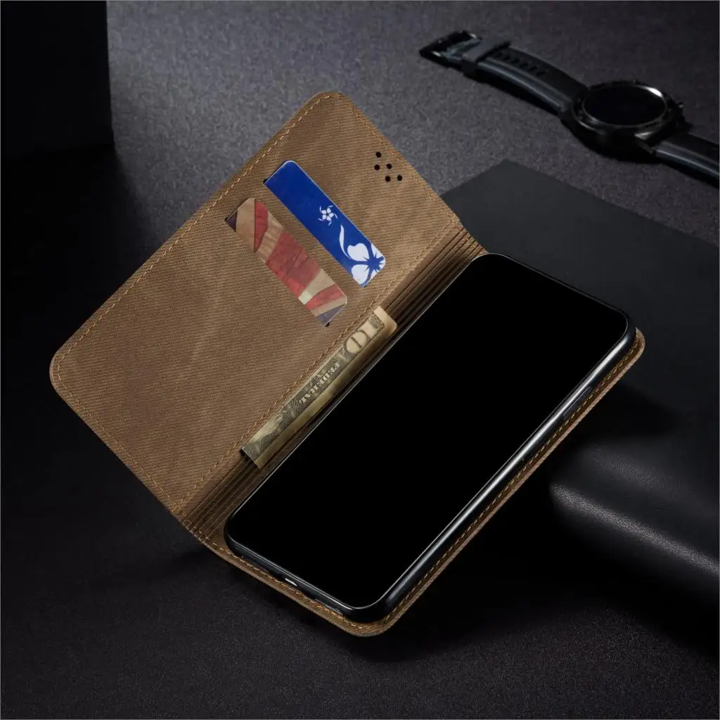 Realme X2 Pro Case 6.5 inch Denim fabric style popular design Leather Flip PU Wallet Cover for RealmeX2 X2Pro RMX1931 | Мобильные