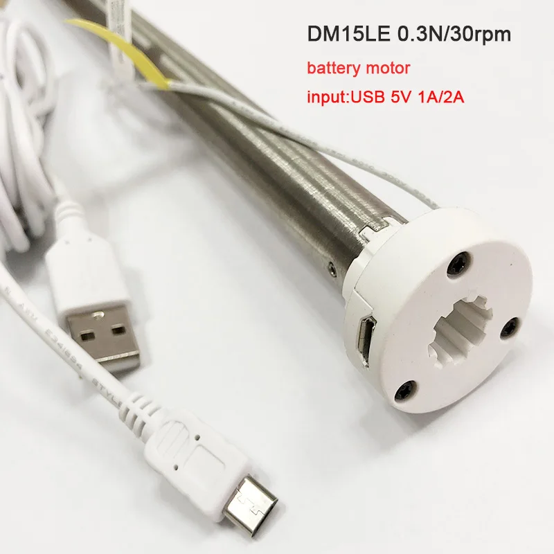 Трубчатый двигатель Dooya DM15LE с литиевым аккумулятором USB 5 В 1 А 2 433
