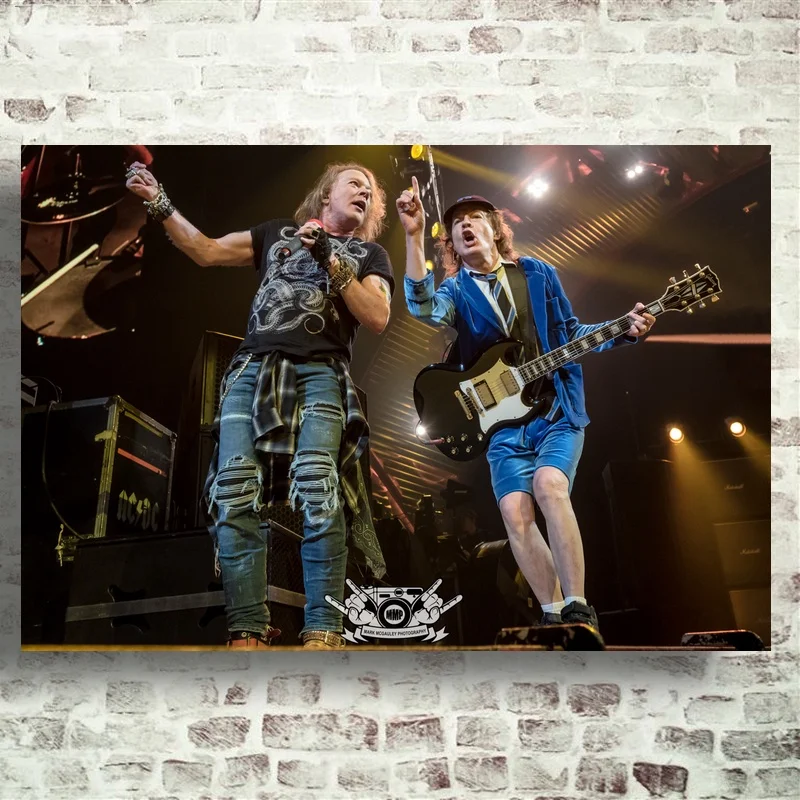 Молодой плакат Брайана Джонсон и Ангус художественный Шелковый декор комнаты