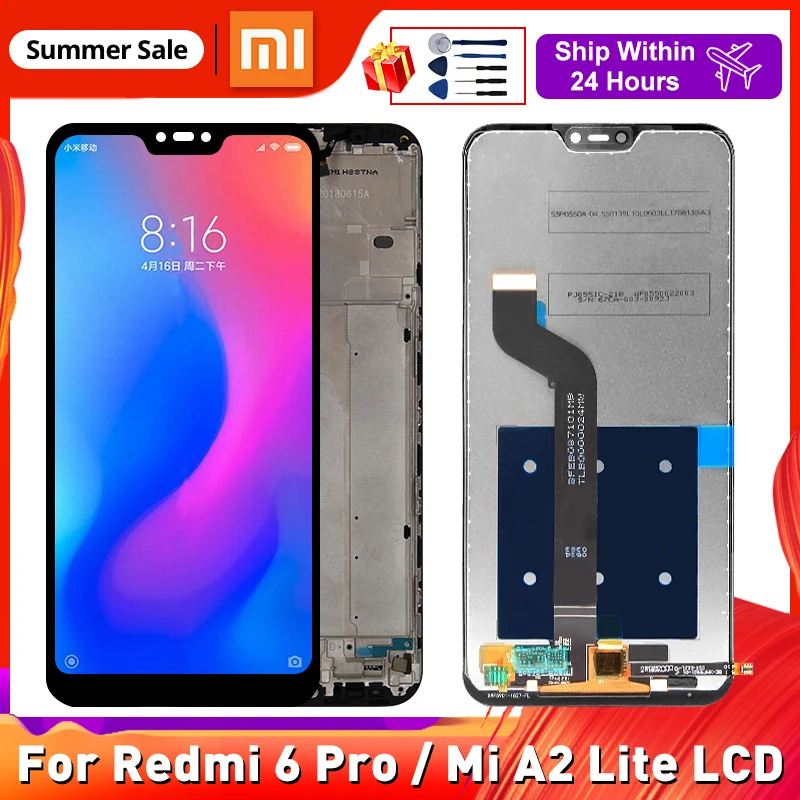 ЖК дисплей 5 84 &quotдля Redmi 6 Pro сенсорный экран с дигитайзером для Xiaomi A2 Lite рамкой