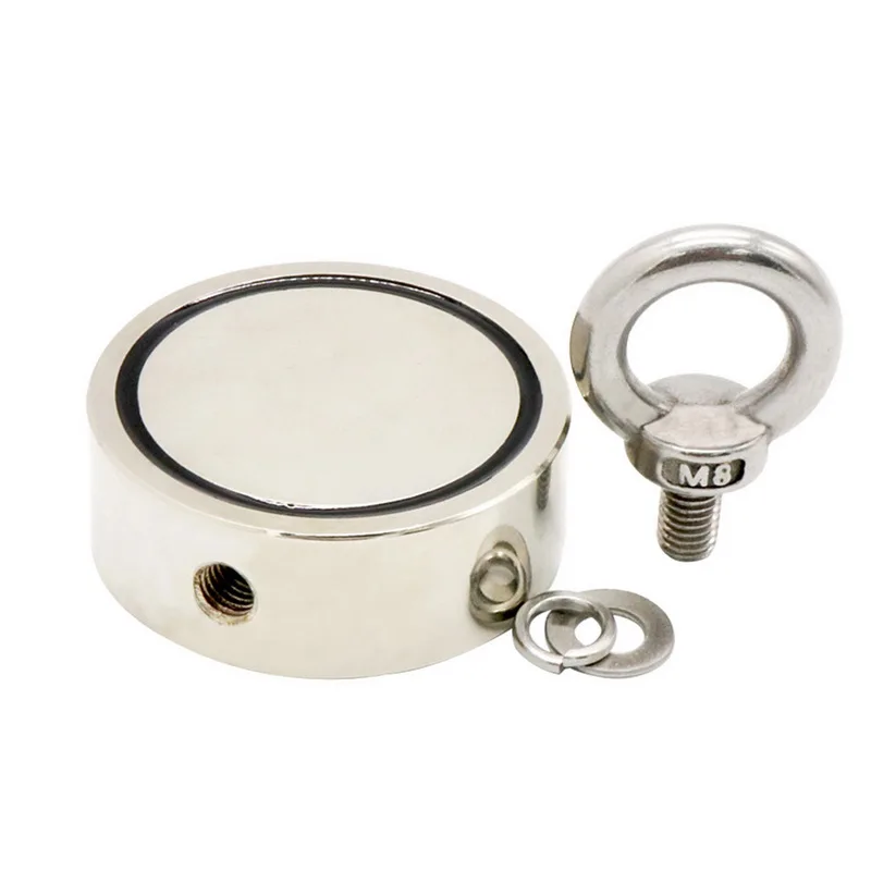 D48/D67/D75 двойная сторона супер сильный спасательный магнит горшок с Eyebolt для