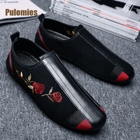 summer men casual shoes flats driving shoes soft canvas moccasins breathable slip on walking footwear for mens loafers size 39