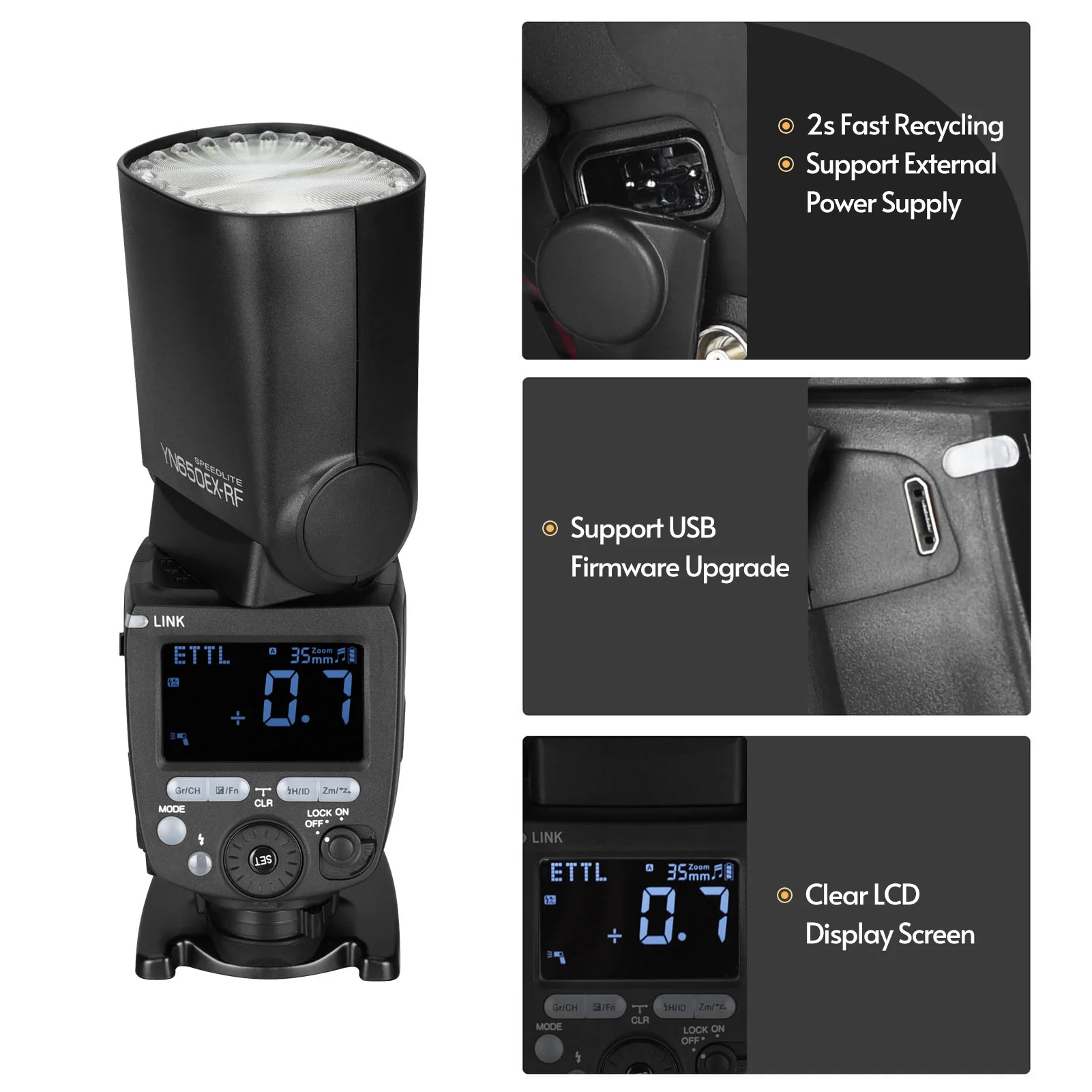 Светодиодная лампа для видеосъемки YONGNUO YN650EX-RF Камера синхроконтакта разъем