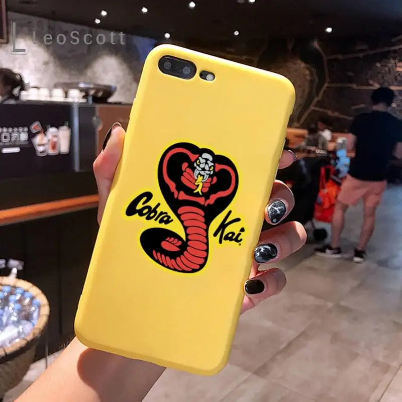 

Cobra kai snake Phone Case Yellow Candy Color for iPhone 6 7 8 11 12 s mini pro X XS XR MAX Plus