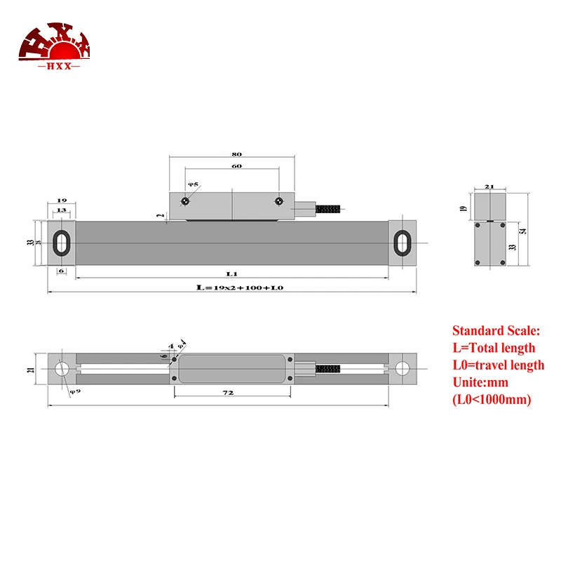 HXX Linear Scale Glass For 2 3 Axis DRO Precision TTL Digital 1u or 5u 50-1000mm For Lathe Milling Machine Free Shipping