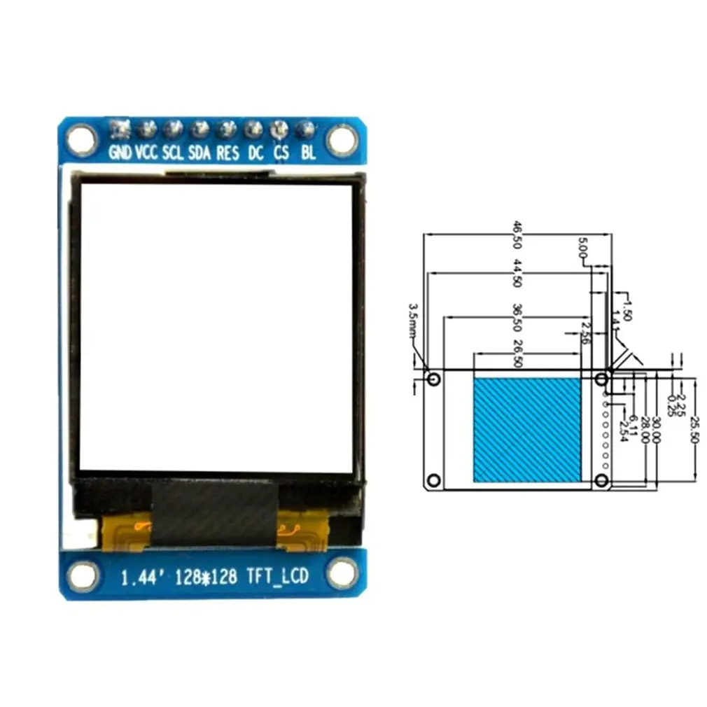 Полноцветный ЖК дисплей 1 44 дюйма SPI HD TFT с OLED экраном модуль 128x128 65K для драйвера