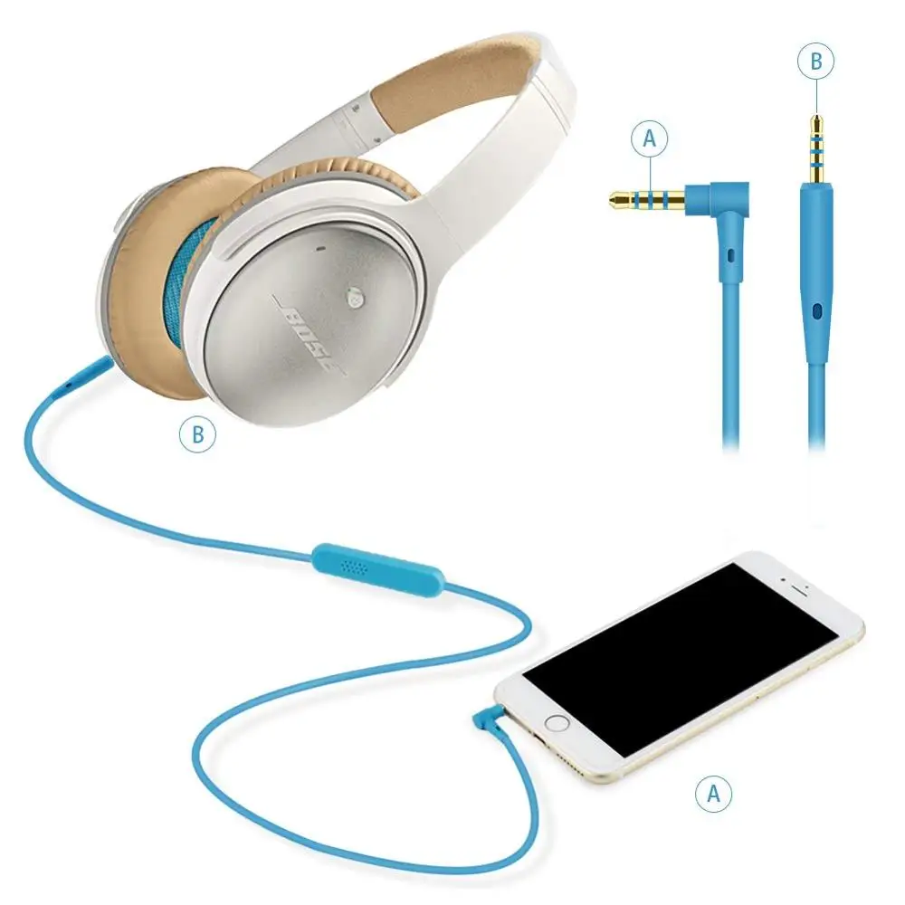 Сменный аудиокабель Sereo музыкальный шнур для Bose QuietComfort тихий комфортный QC 25 35 QC25