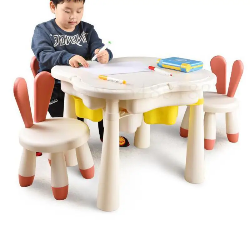 Детский многофункциональный строительный стол детский в форме сливы большой
