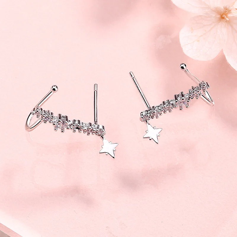 Серьги-подвески серебряного цвета с кристаллами | Украшения и аксессуары