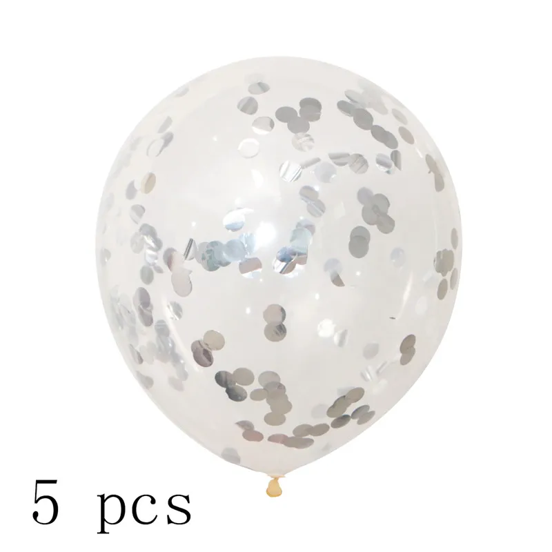 5pcs silver confetti 1 шт., 7 трубок, подставка для воздушных шаров, держатель воздушных шаров для шаров, 100 точек, клеевые шары в горошек, поддержка шаров, Свадебная вечеринка, Рождество, год - Цвет: 5pcs silver confetti