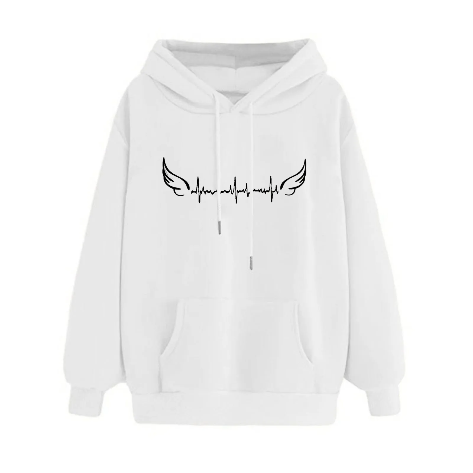 Женская толстовка с капюшоном и принтом Крылья Ангела | одежда