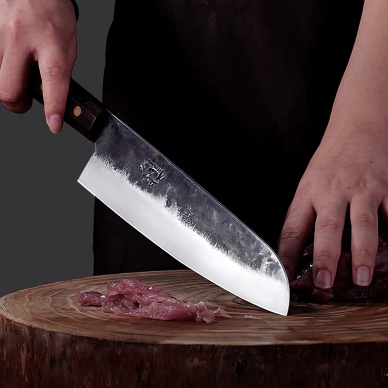 Кованый нож YAMY &amp CK японская меч сантоку Западный поварской кухонный ножи из