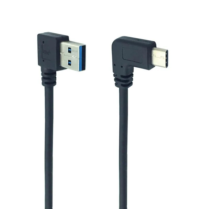 USB кабель 25 см 1 м 90 градусов 3 0 переходник с левым штекером на Type C Male прямым углом