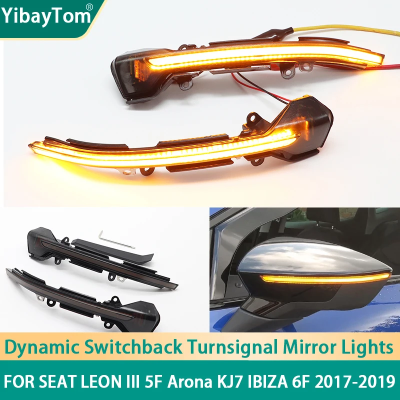 

Dynamic LED Mirror Light Turn Signal Indicator Switchback for Seat Leon III Mk3 5F 2013-2018 Ibiza KJ Mk5 V Arona accessories