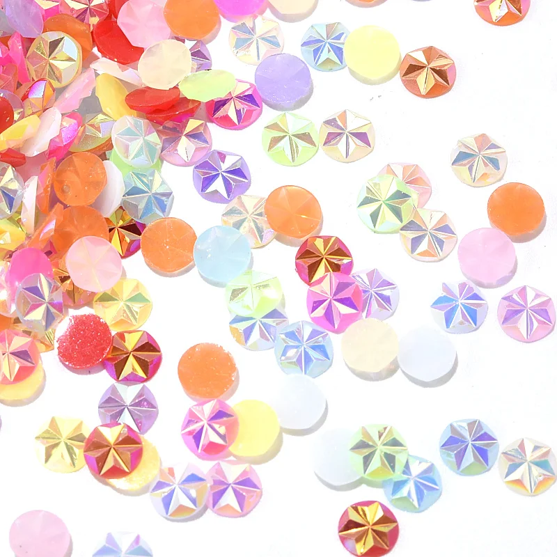 1000 шт. квадратные Красочные Стразы из смолы без горячей фиксации стразы с плоской