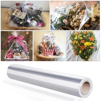 stobok 40x3000cm transparent cellophane paper gift wrap paper roll gift wrapping paper for flowers clear wrapper roll baskets