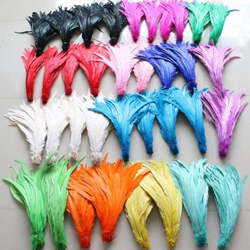 Оптовая продажа с фабрики 50 шт./лот петушиное хвостовое перо красочные 25 30 см (10 12