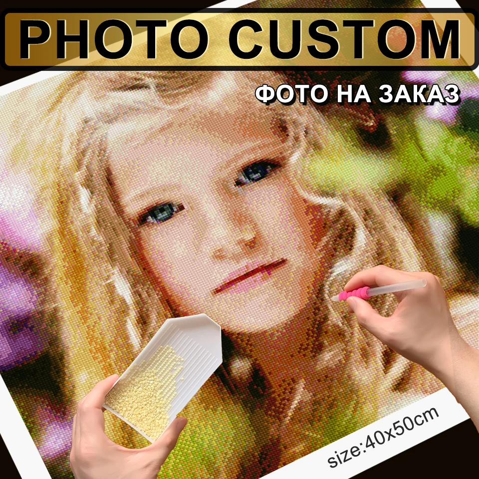 Набор для алмазной 5D вышивки стразы фото на заказ полноразмерная мозаика картина