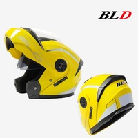 new bld motorcycle flip up helmet with doublel lens men women full face motocross racing casco moto motorbike capacete dot