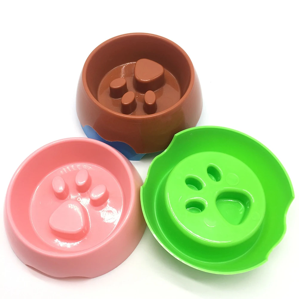 Кормушка для домашних животных пластиковая лапа с принтом медленная поедающая