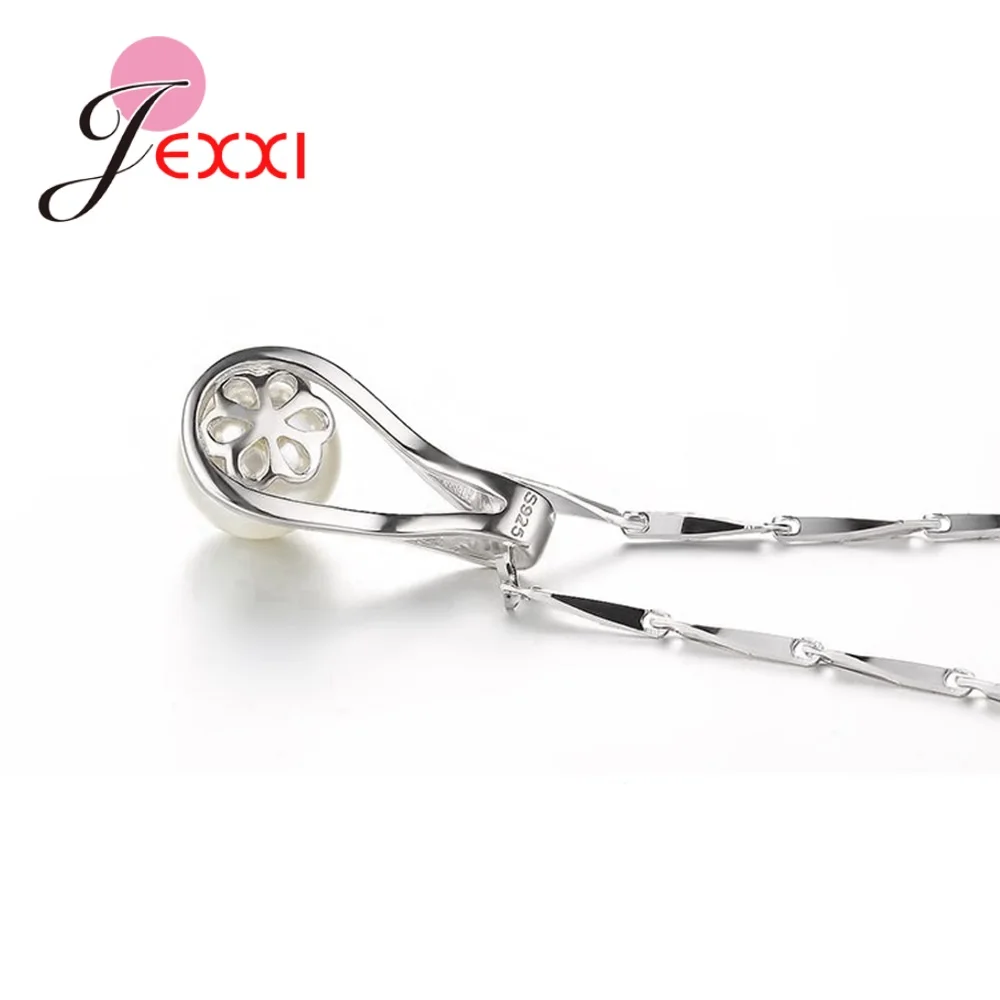 

Exquisite 925 Sterling Silver Freshwater Pearl Jewelry for Women Brides Wedding Engagement Costume Pendant Necklace Collar