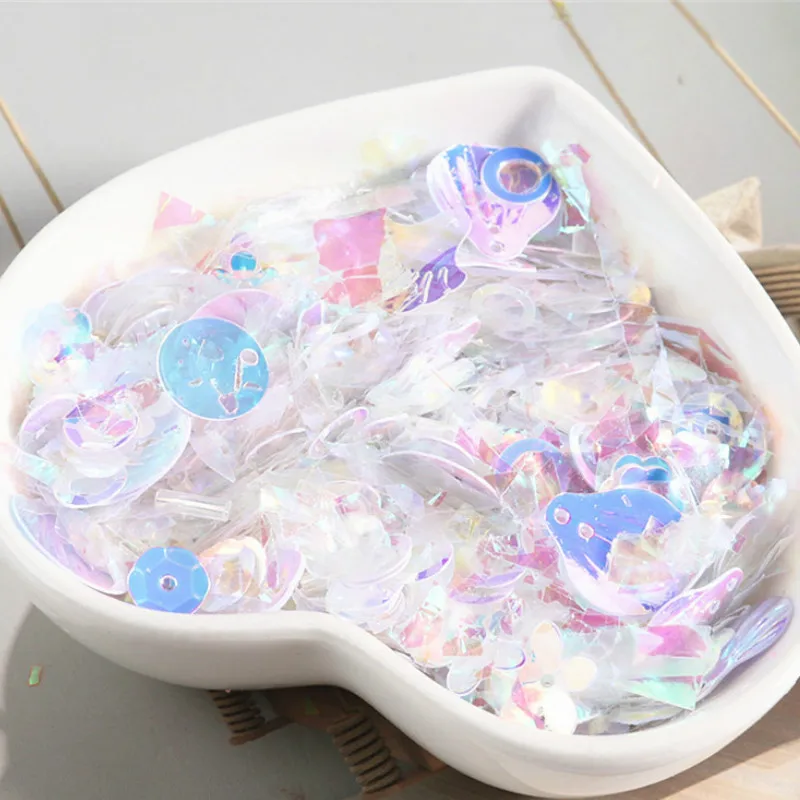 Большая с блестками смешанные голографические хлопья конфетти переливающиеся