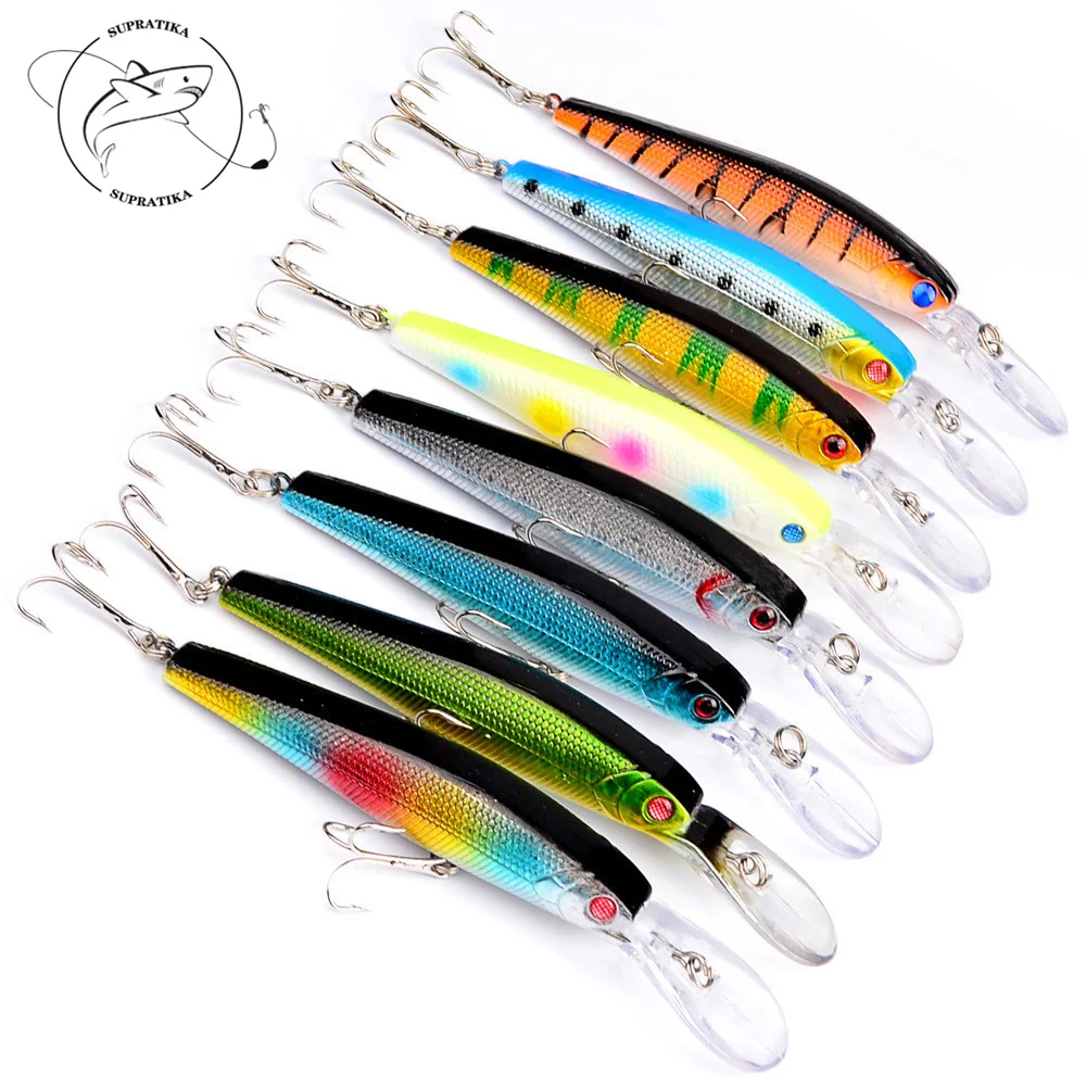 

Рыболовные приманки Minnow 125 мм/14 г, пластиковая искусственная приманка с объемными глазами, лазерная плавающая морская рыболовная приманка, ...