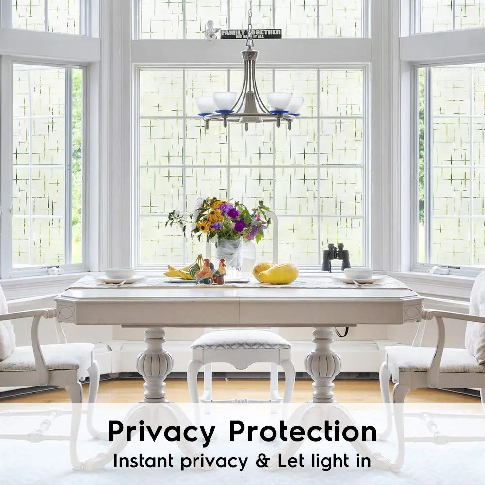 

1/2m 3D Window Privacy Film Static Window Clings Vinyl Window Decals Window Sticker for Glass Door Home Heat Control Anti UV