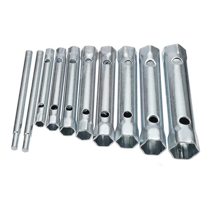 

Hot 10Pcs 6-22mm Metric Tubular Box Wrench Set Tube Bar Spark-Plug Spanner Steel Double Ended for Automotive Plumb Repair