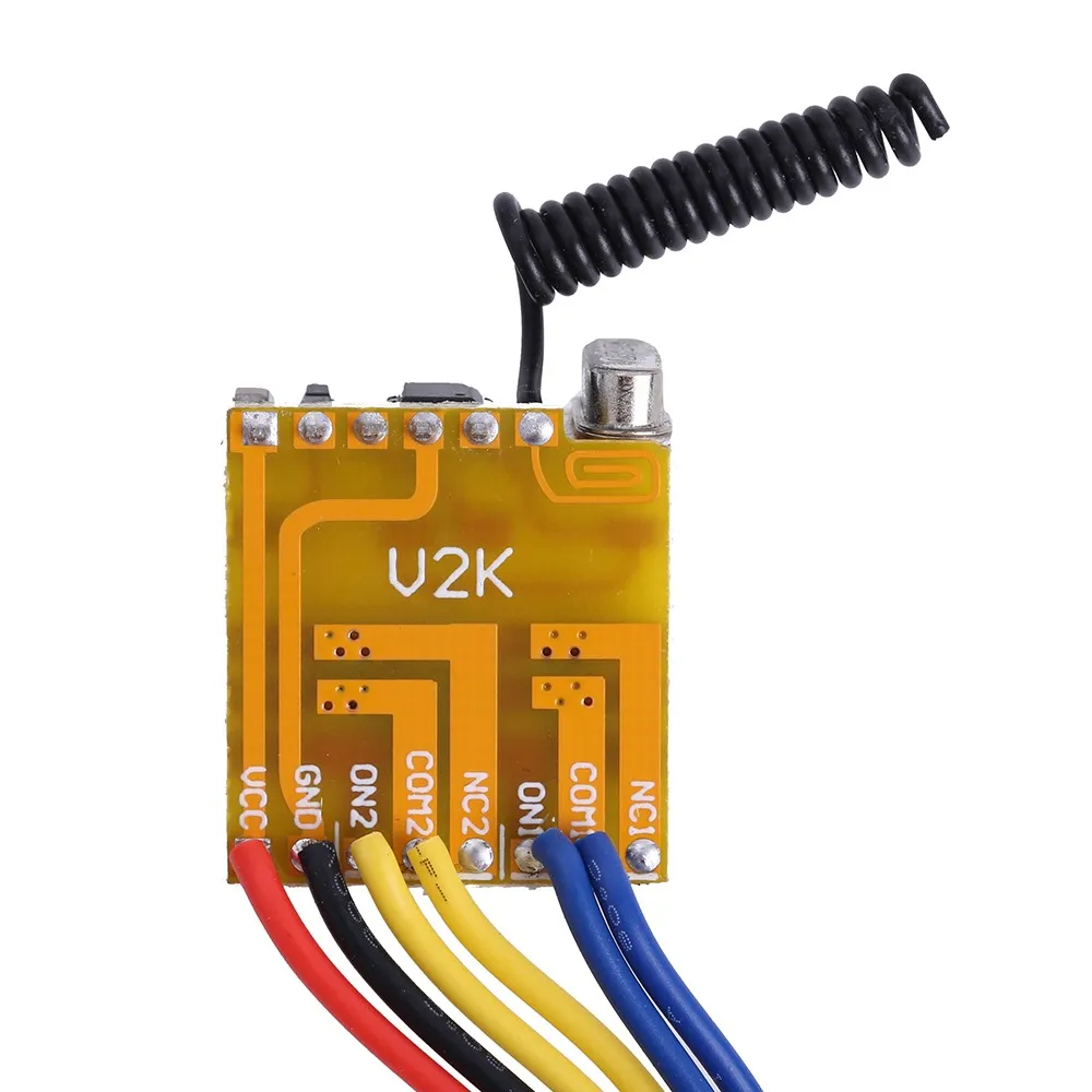 

DC 3.7-24V 433MHz Wireless Remote Control Switch ON/OFF 2-Channel Relay Module RF Receiver Transmitter Controller