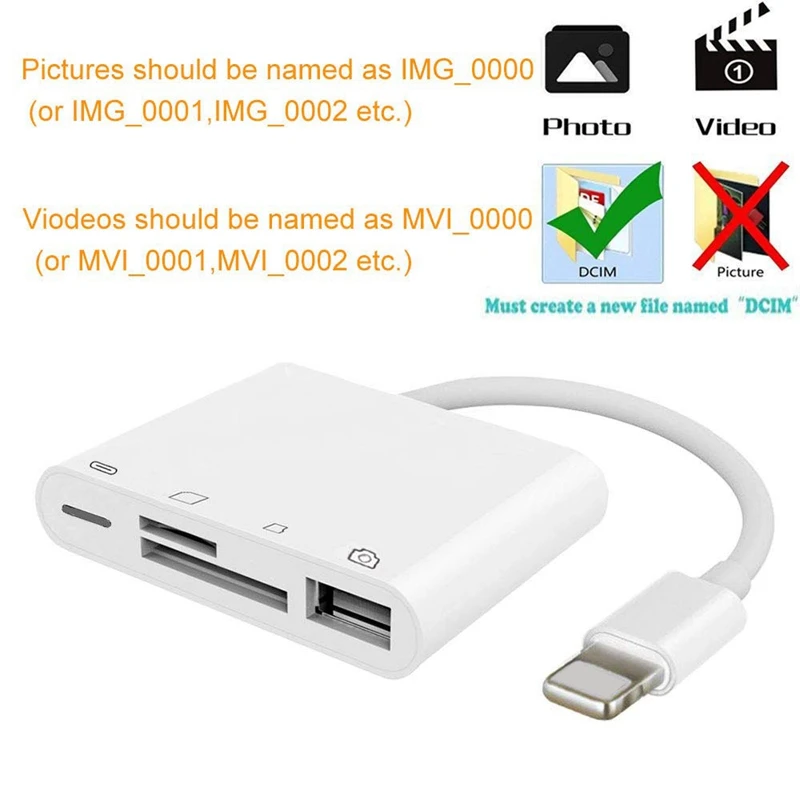 4 в 1 Sd/Tf кард ридер адаптер с Usb 2 0 Otg для Iphone/для Ipad цифровой камеры приложение не