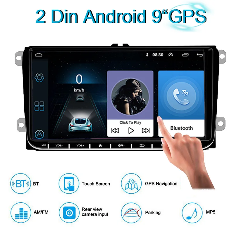 Автомагнитола 9 &quot/7&quot 2 Din для Bora Golf VW Polo Passat B6 B7 Touran Android Wi-Fi GPS-навигация mp5-плеер