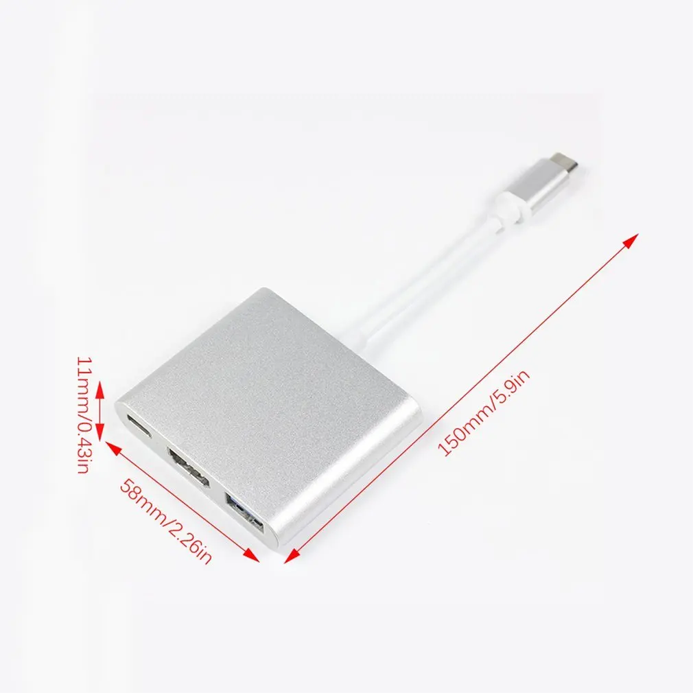 USB C к HDMI 3 в 1 кабель конвертер для Apple Macbook Thunderbolt Type переключатель 4K концентратор
