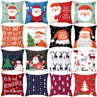 4545cm 2020 merry christmas cushion cover santa claus snowman elk pillowcase for home decor xmas new year gifts party ornaments