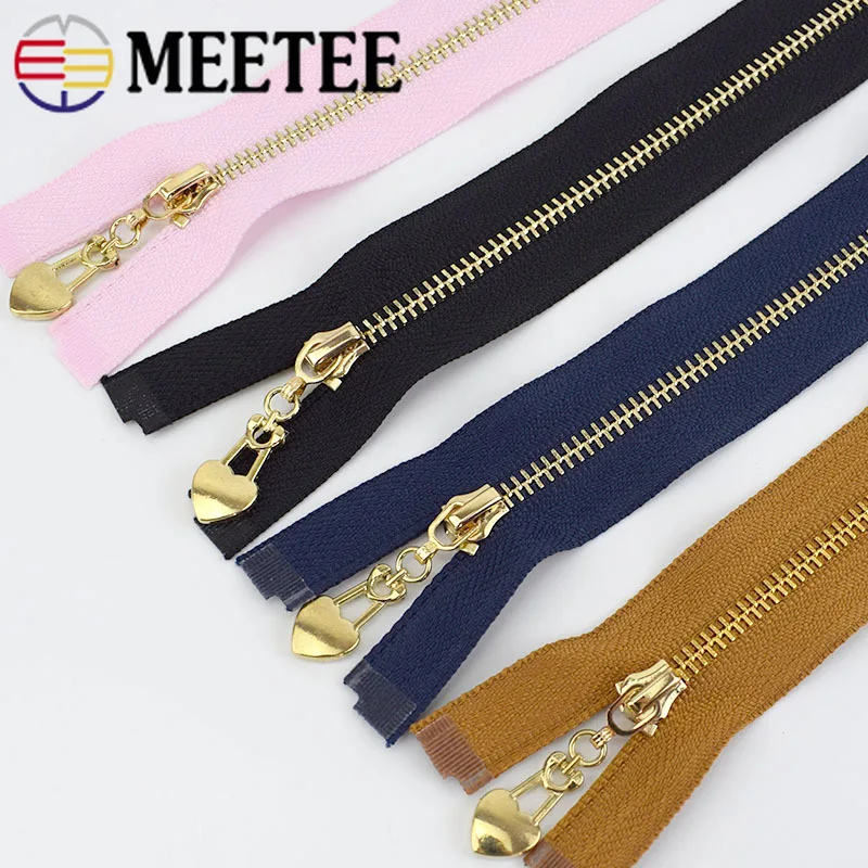 Металлическая молния 2/5 шт. 3 # с открытым наконечником 40/50/60/70 см золотыми